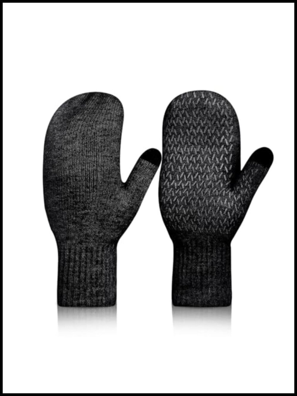 Alpaca Wool Mittens Double Layer Fleece Lining Touchscreen Windproof Winter